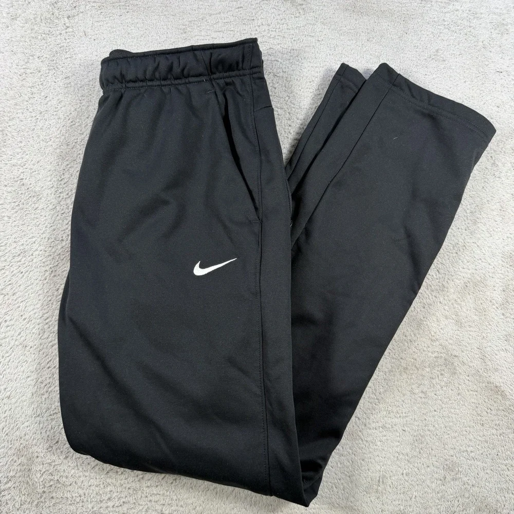 Nike Sweatpants Men Medium Black Therma-Fit Fleece Drawstring Gym Joggers Active